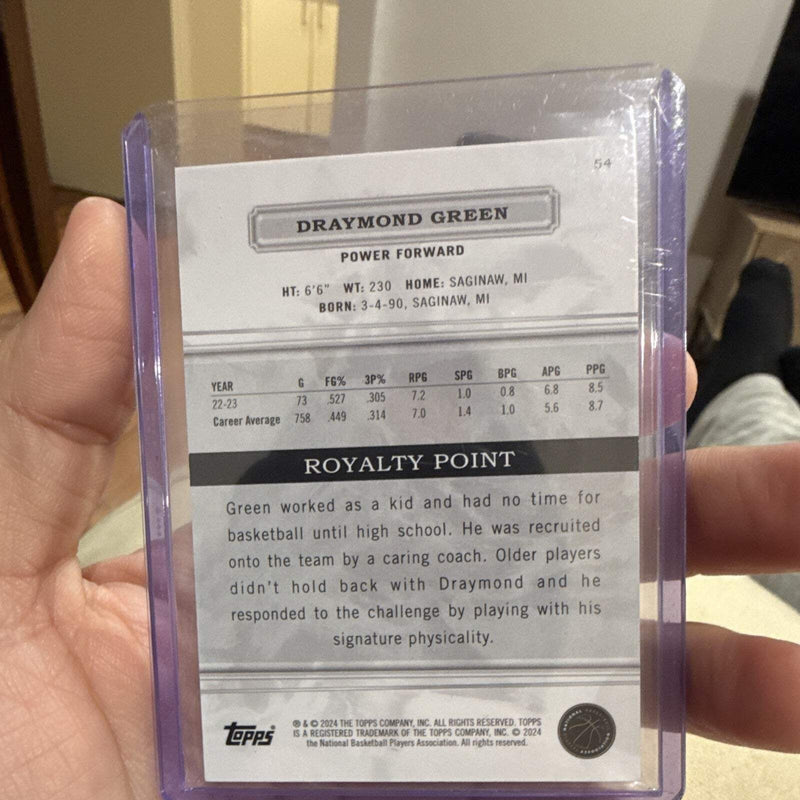 Topps Draymond Green Royalty Point #54 Serial Numbered 54/99 Warriors2