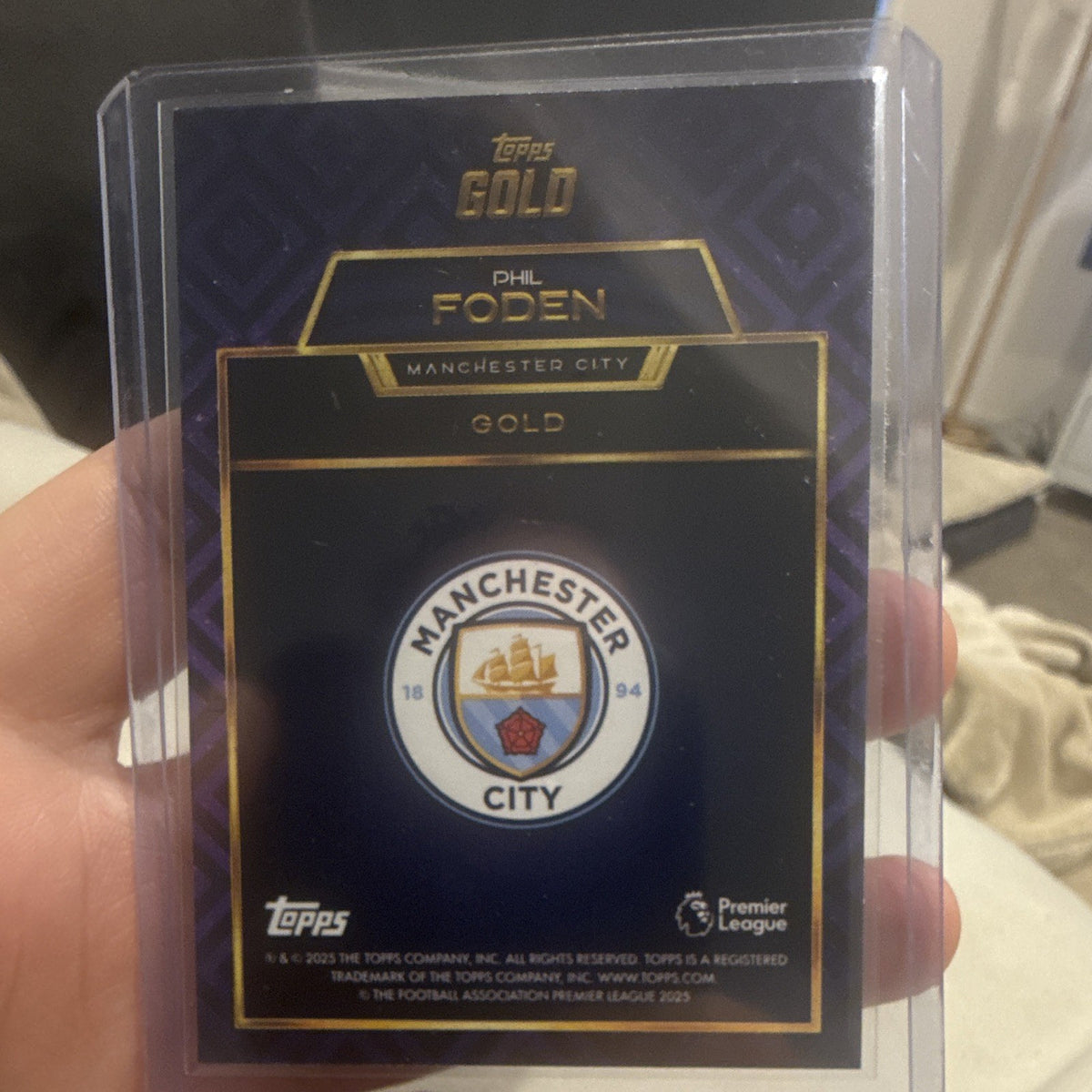 Topps Gold Phil Foden Insert Topps Premier League Soccer   Manchester City 20251