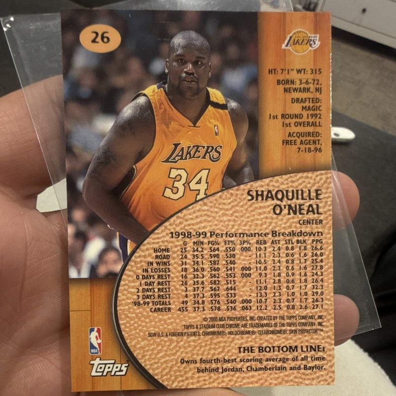 Topps Shaquille O'Neal Stadium Club Chrome 1998 99 #26 LA Lakers1