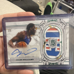 Topps Jalen Williams Royalty Regalia Relic Signatures Auto GU 2/5 RRS JWI0