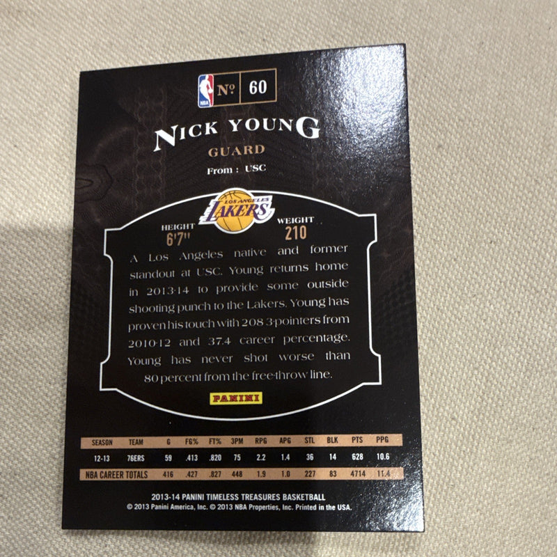 Panini 2013-14 Timeless Treasures Basketball Nick Young Lakers #60 291/2992