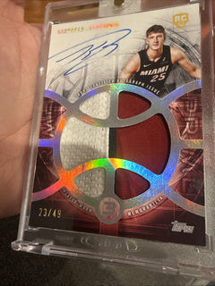 Kasparas Jakucionis 2025 26 Topps Three 3  Patch Auto RC /492