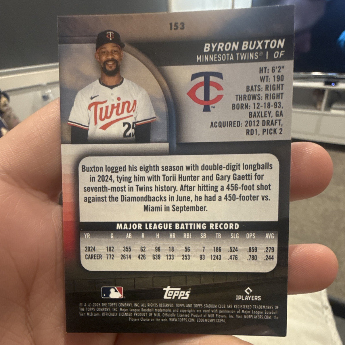 Topps Stadium Club Byron Buxton Base Set Minnesota Twins #1531