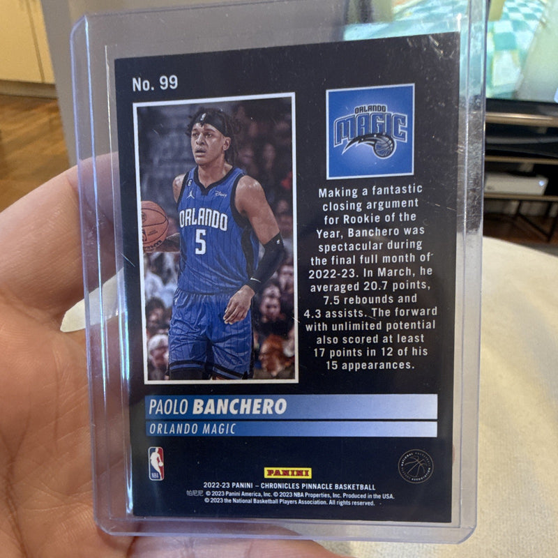 Panini 2022 23 Chronicles Pinnacle Paolo Banchero Rookie RC #99 Magic1