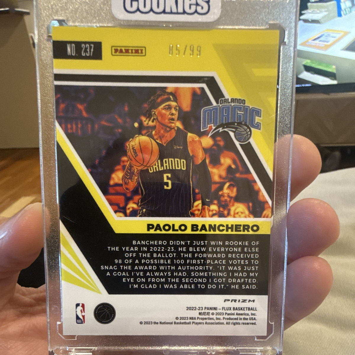 Panini 2022 23 Flux Paolo Banchero Rookie Parallel 85/99 #237 Magic1