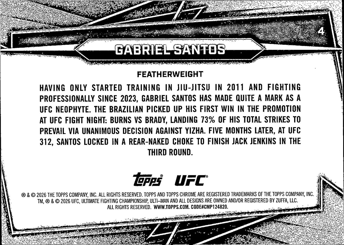 Gabriel Santos Base 4 Topps Chrome Sapphire Edition NM1