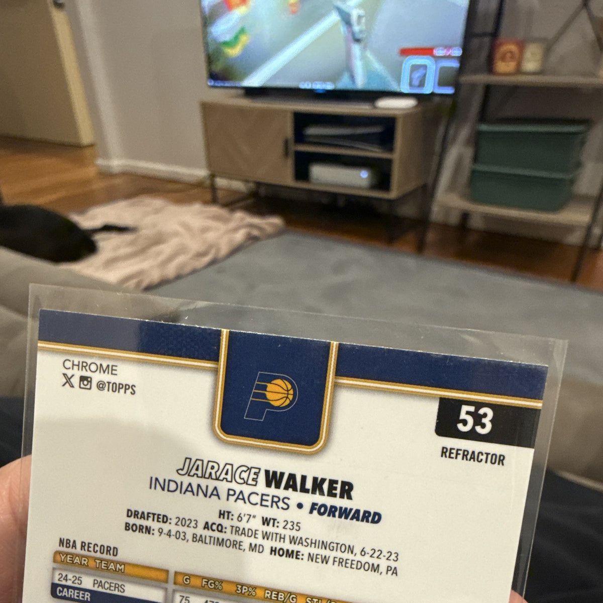 Topps Chrome Jarace Walker Refractor Indiana Pacers #53 NBA Basketball 24 252