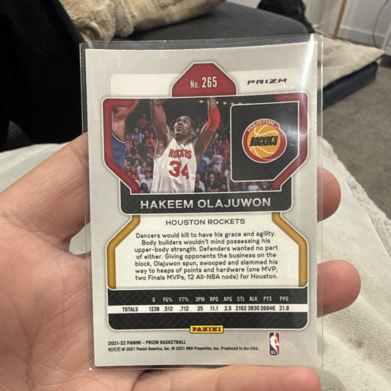 Panini Prizm 2021 22 Hakeem Olajuwon Houston Rockets #265 Prizm1