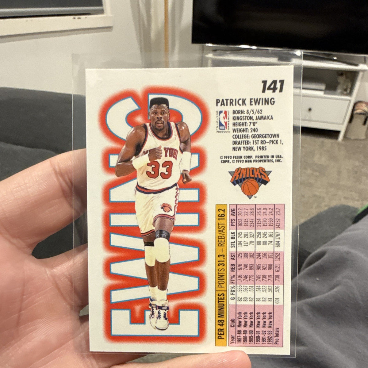 Fleer 1993 94 Patrick Ewing Base Set New York Knicks NBA Card #1411