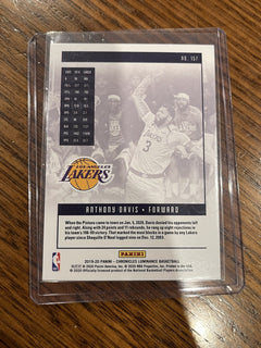 Panini 2019 20 Chronicles Luminance Base Set Anthony Davis Lakers #1572