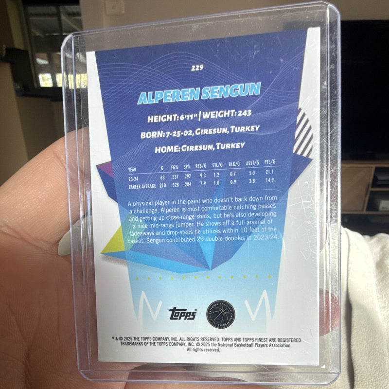 Topps Finest Alperen Sengun Purple Refractor 16/75 #229 2023 241