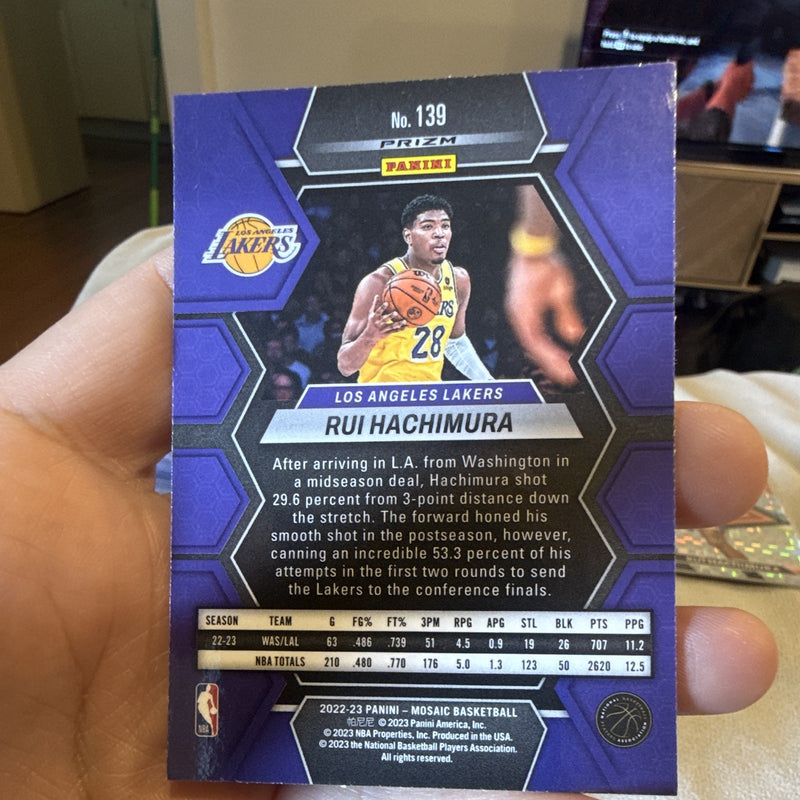 Panini 2022 23 Mosaic Basketball Rui Hachimura Parallel/Variety #139 Lakers1