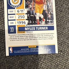 2019 20 Panini Contenders Myles Turner Playoff Ticket #84 Pacers 121/1993