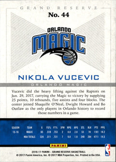 Nikola Vucevic Base Panini Grand Reserve 44 NM1