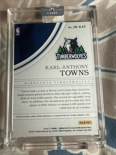 2016 17 Panini Immaculate Karl Anthony Towns Jersey Number Patch1