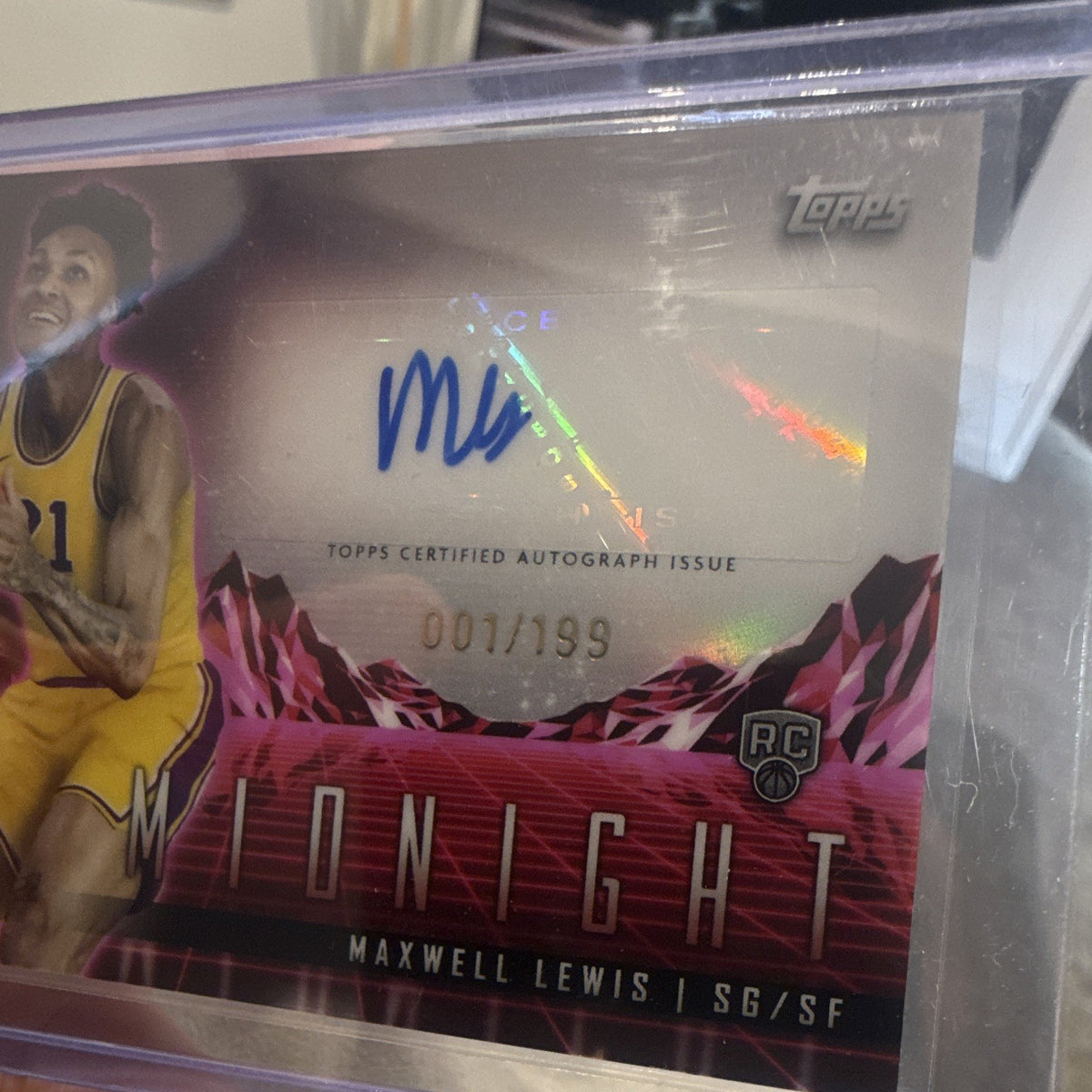 Topps 2024 Midnight Basketball Maxwell Lewis RC Auto Rookie Horizon Sign 001/1991