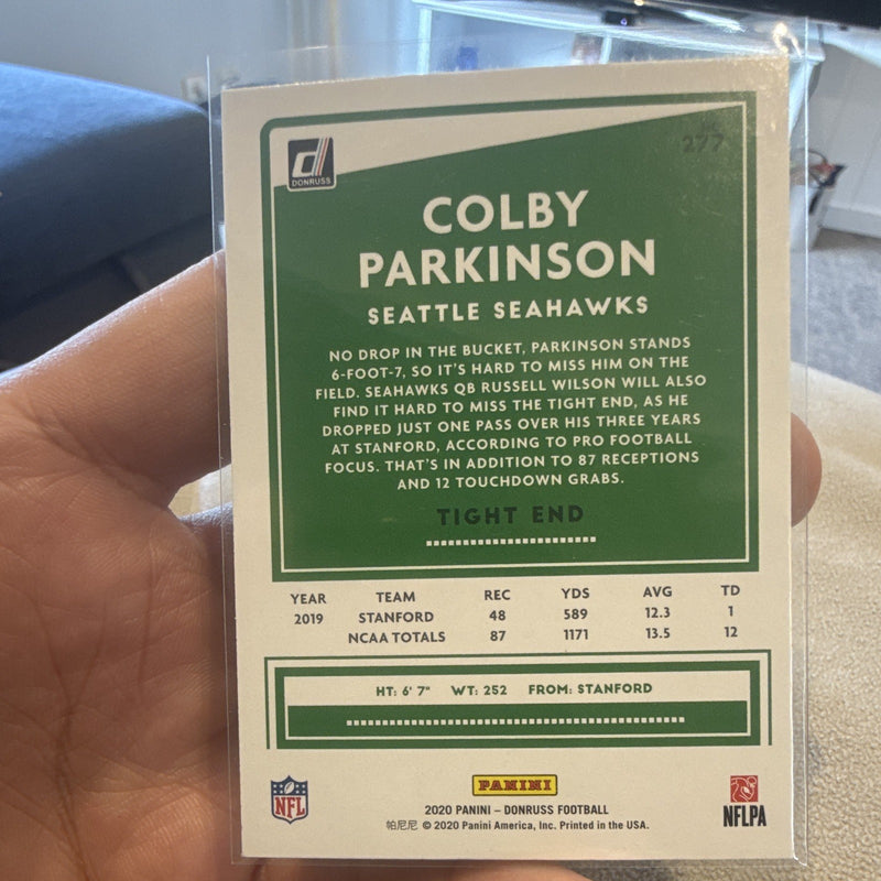 Panini 2020 Donruss Football Colby Parkinson Rookie RC #277 Seahawks1