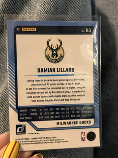 Panini Donruss Optic 2024 25 Damian Lillard Pink Parallel #83 Bucks2
