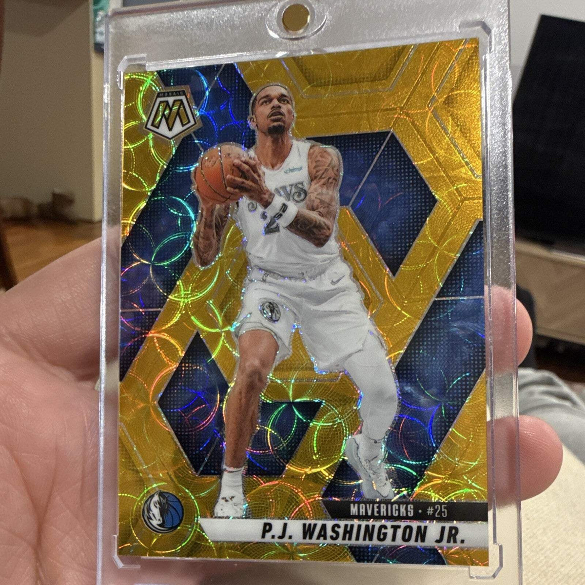Panini Mosaic Basketball P.J. Washington Jr. Mavericks Gold Prizm 06/10 #1340