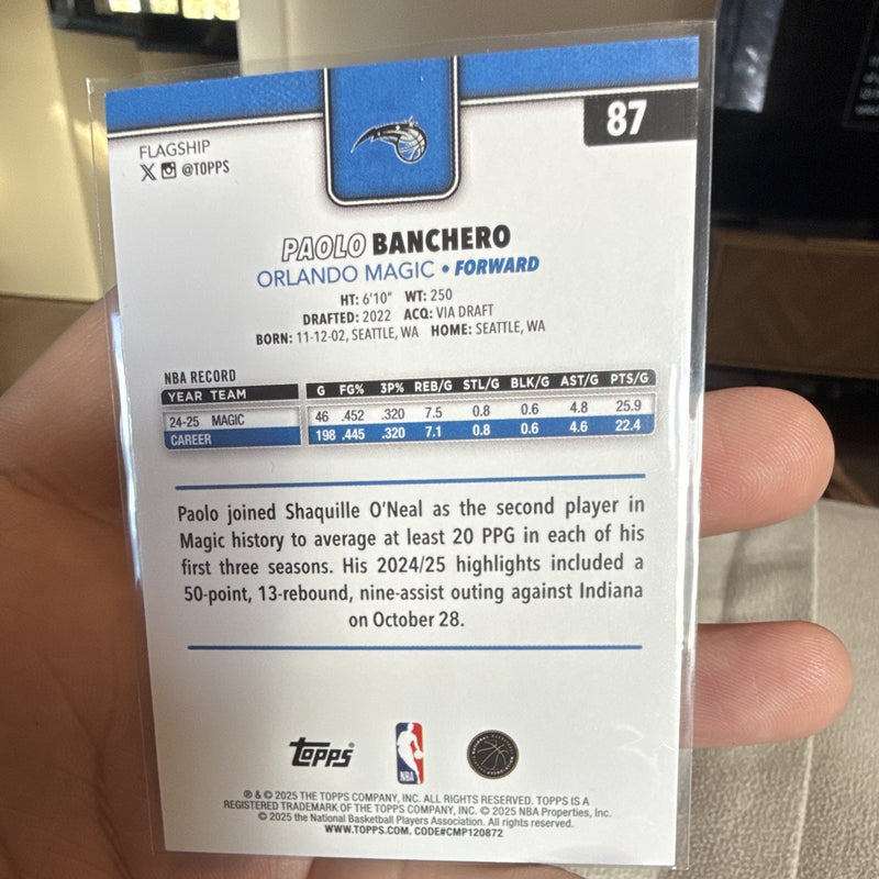 Topps Paolo Banchero Parallel Flagship 2024 25 Orlando Magic #871