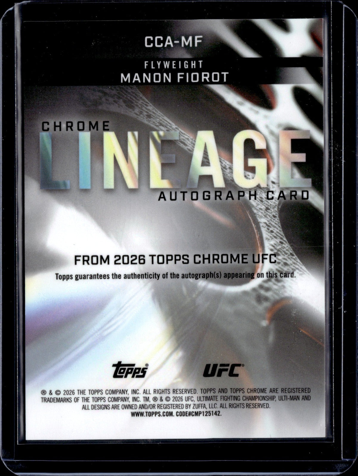 Manon Fiorot Chrome Lineage Autographs Topps Chrome Sapphire Edition   CCA MF NM1