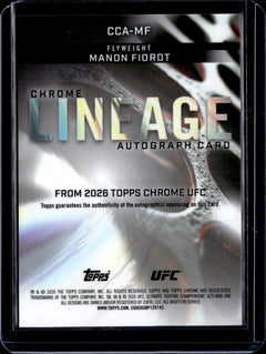 Manon Fiorot Chrome Lineage Autographs Topps Chrome Sapphire Edition   CCA MF NM1