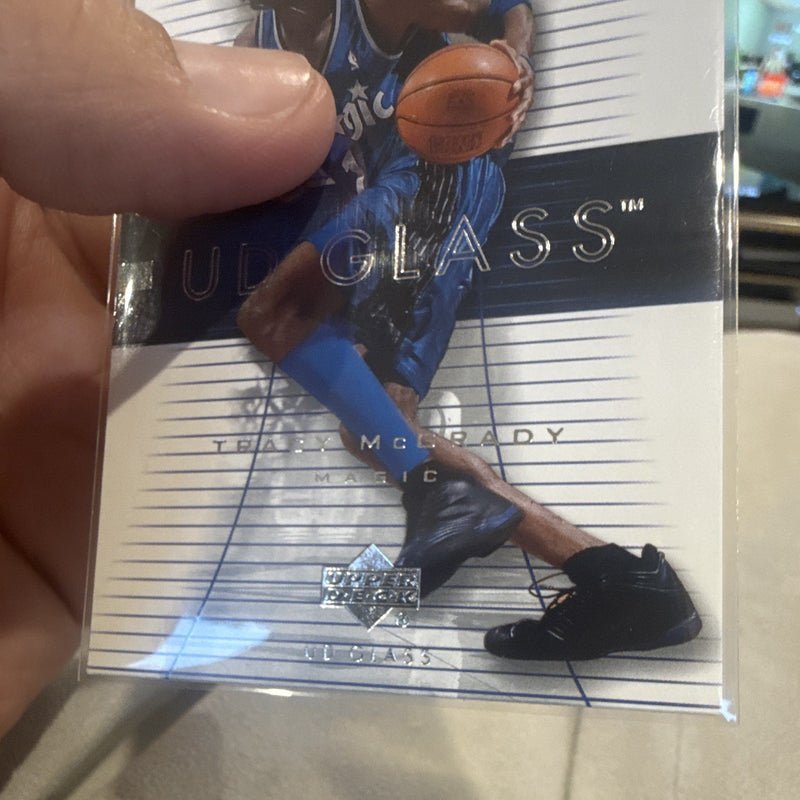 Upper Deck UD Glass 2003 04 #41 Tracy McGrady Orlando Magic Hologram Insert3