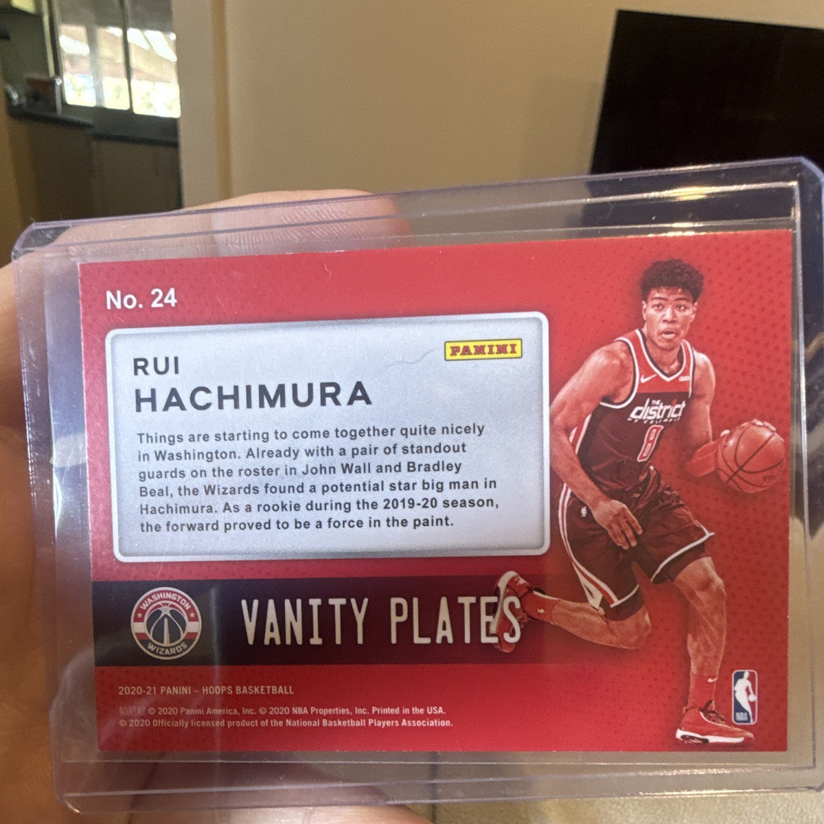 Panini Hoops Vanity Plates Rui Hachimura Washington Wizards No.24 2020 211