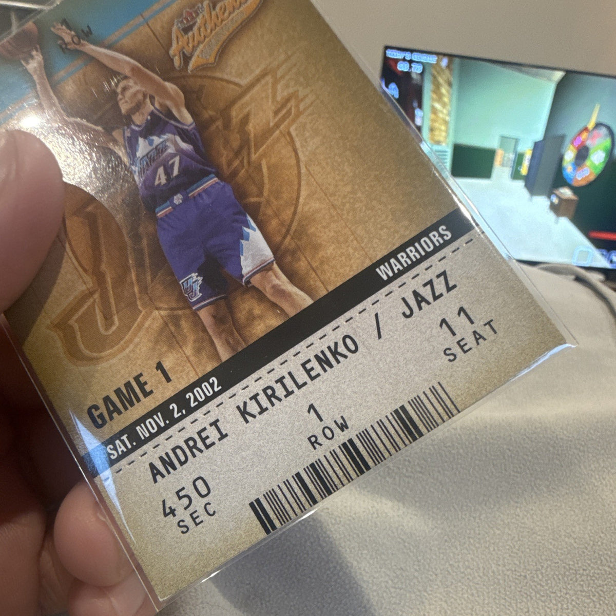 Andrei Kirilenko Ticket to the Game Fleer Authentix 2002 03 99 Utah Jazz2