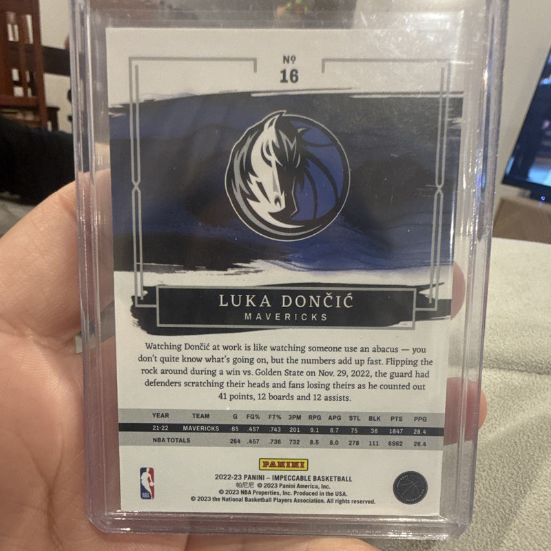 Panini Impeccable Basketball 2022 23 Luka Dončić #16 Dallas Mavericks Card1