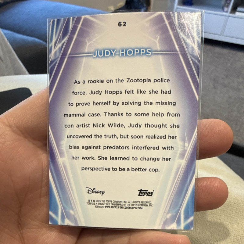Topps Disney 100 Judy Hopps Insert #62 Zootopia Non Sport Trading Card1