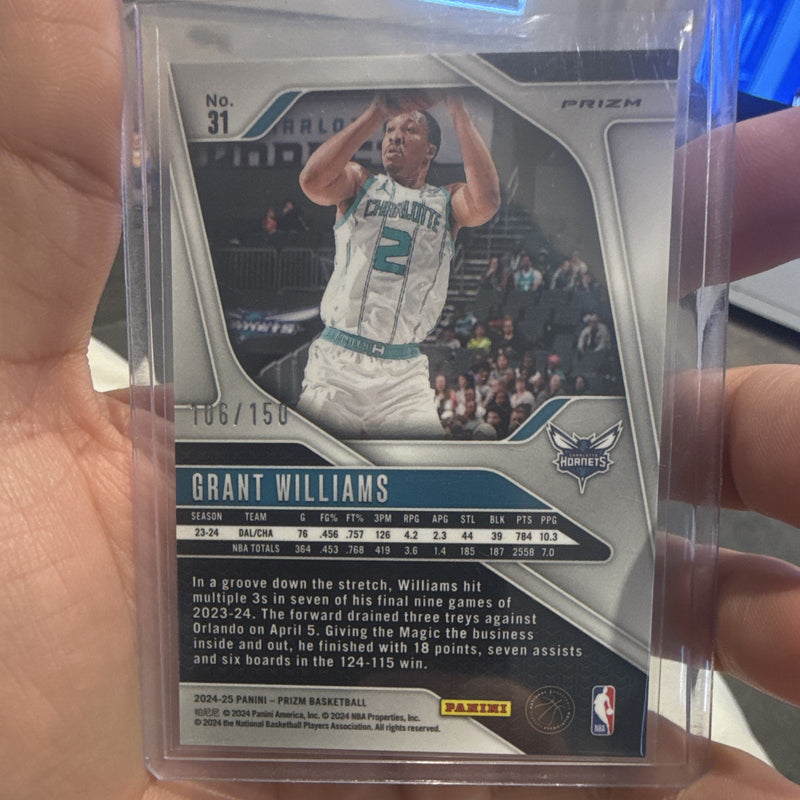 Panini Prizm 2024 25 Grant Williams Hornets #31 Hologram Parallel 106/1502