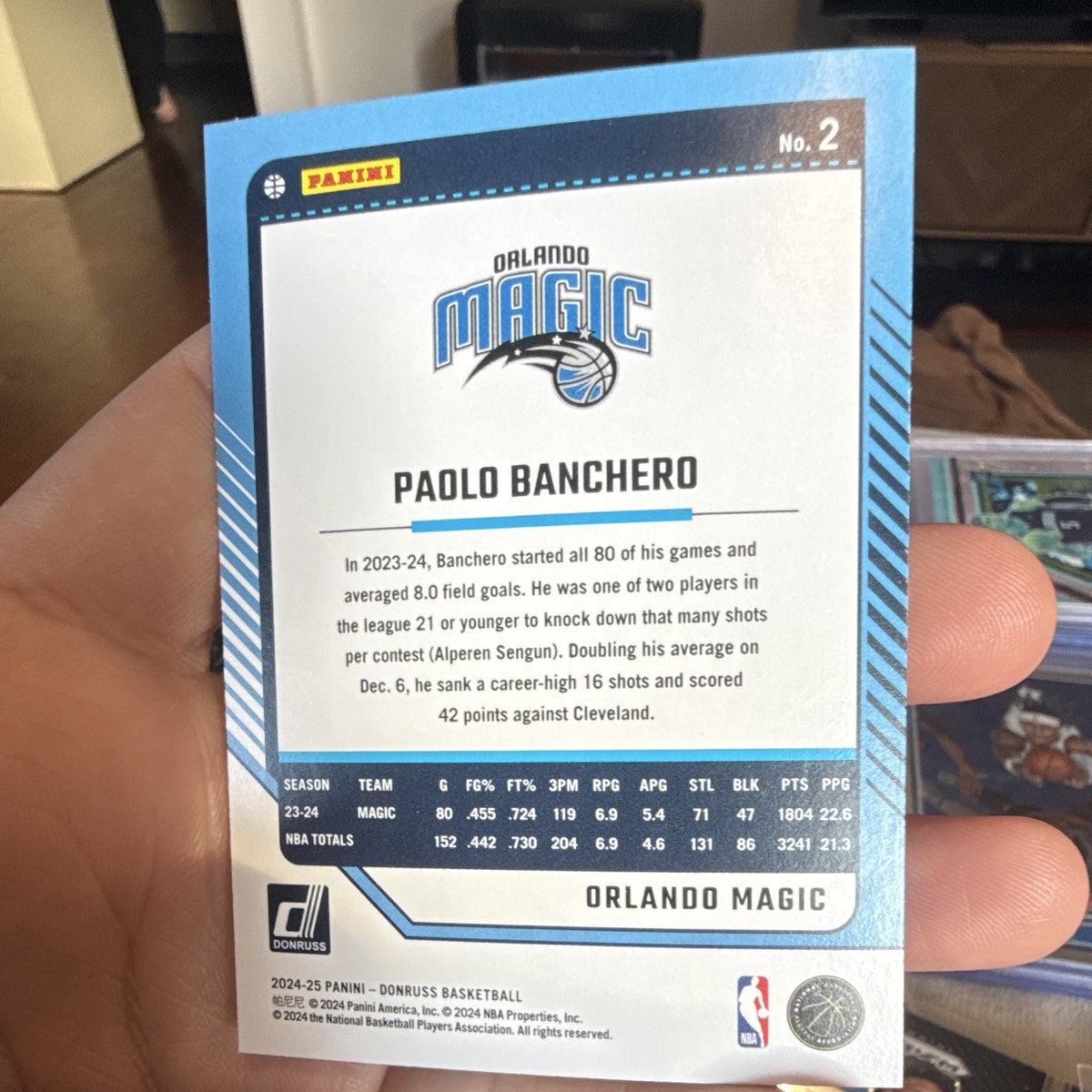 Panini Donruss 2024 25 Paolo Banchero Orlando Magic Parallel #2 NBA1