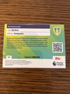 Joe Rodon Ethan Ampadu Pro Partnership Insert Topps Premier League 380 25/262