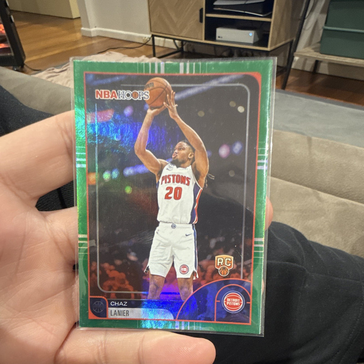 Topps NBA Hoops Chaz Lanier Rookie Green Parallel   218 Detroit Pistons0