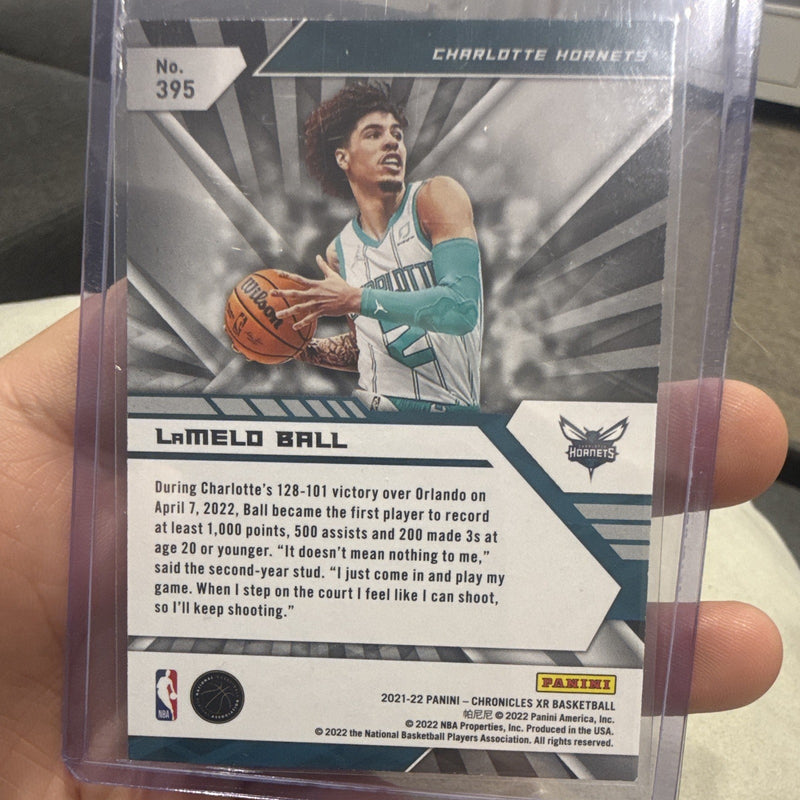 Panini LaMelo Ball Holo 2021 22 Chronicles XR Basketball Card #395 Hornets1