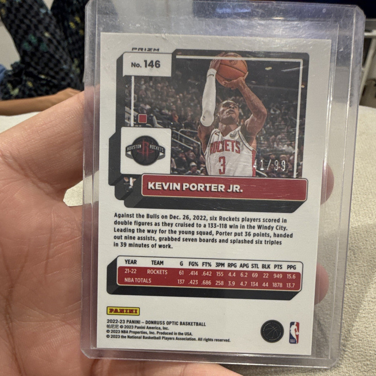 Panini Donruss Optic 2022 23 Kevin Porter Jr. Red /99 Rockets #1461