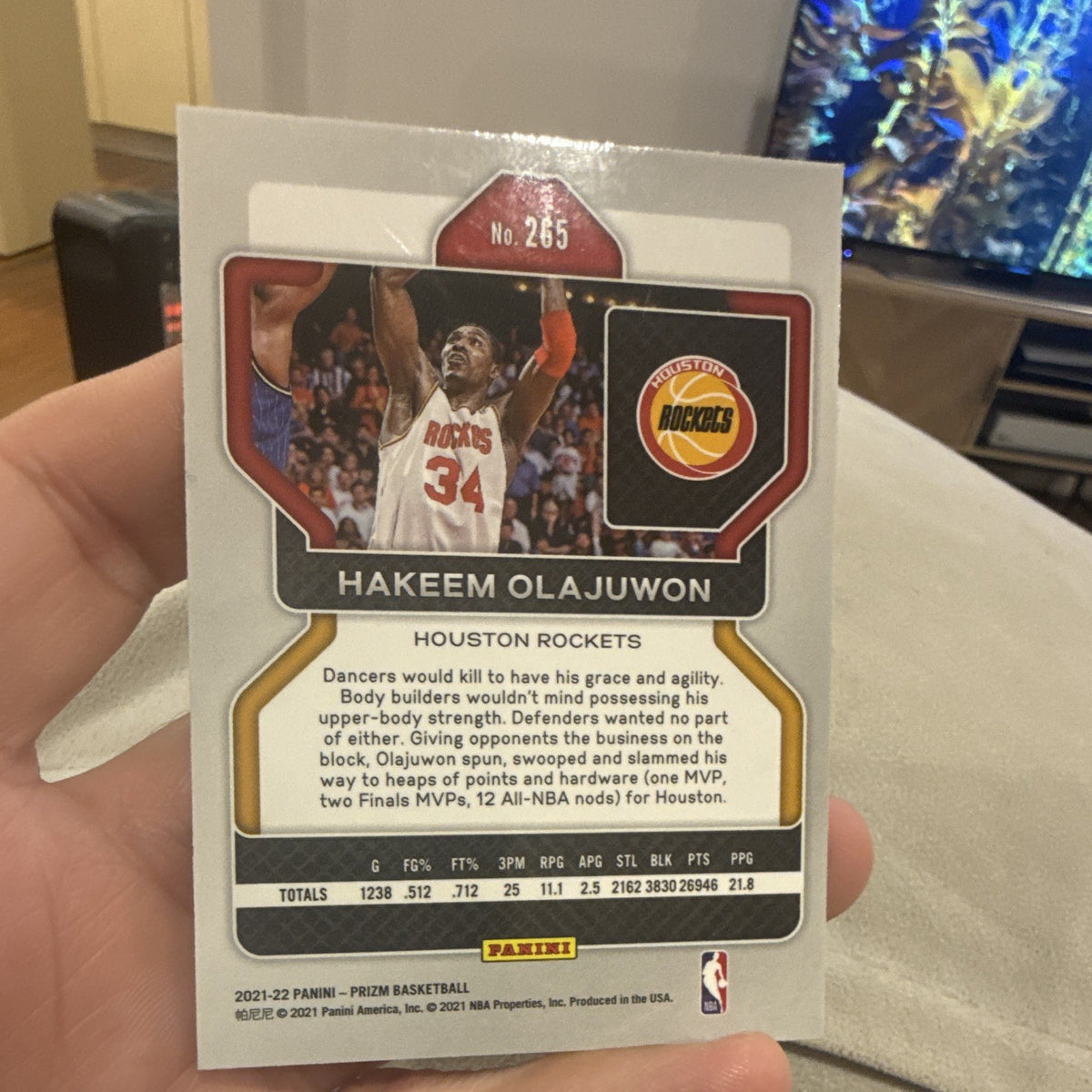 Panini Prizm 2021 22 Hakeem Olajuwon Base Set Houston Rockets 2651