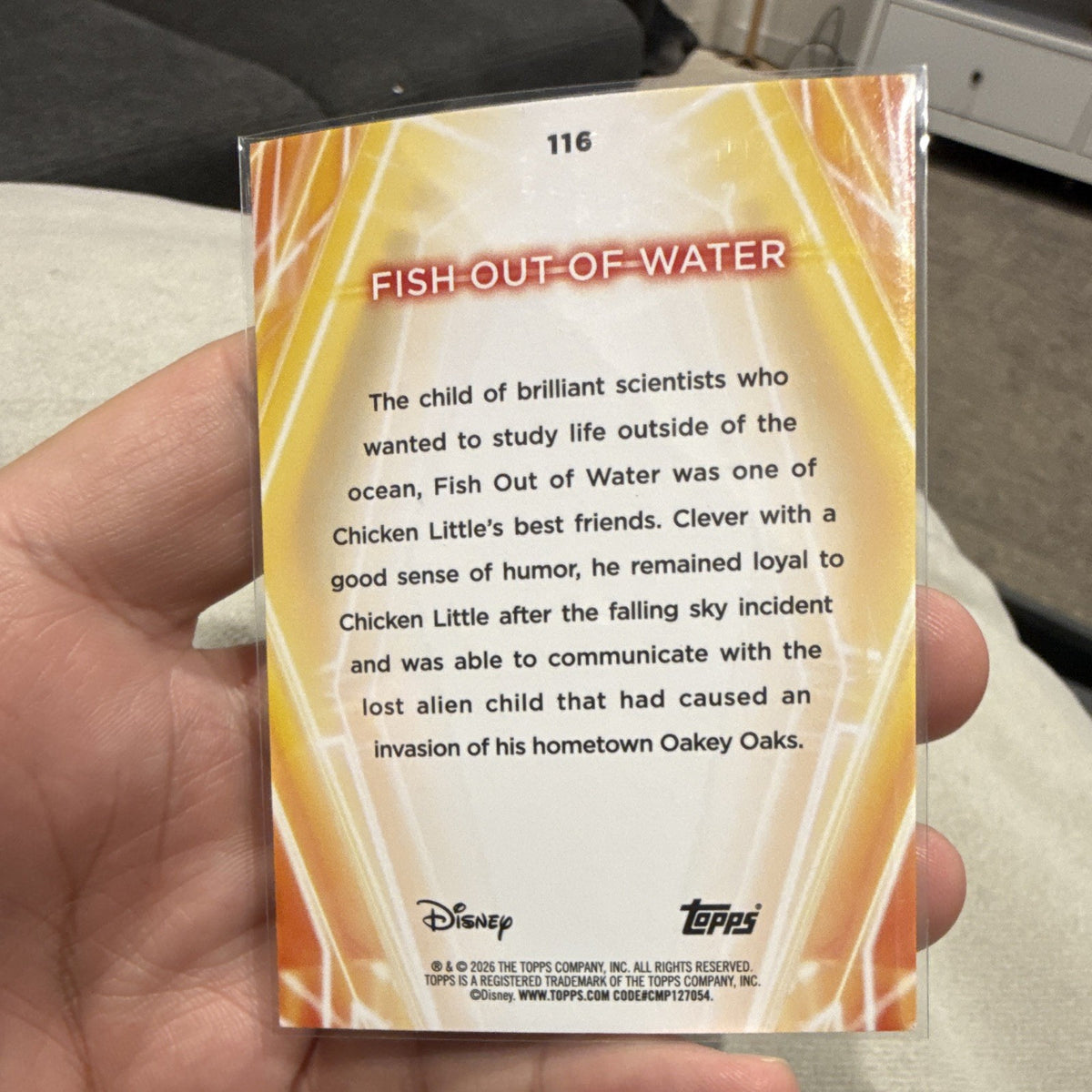 Topps Disney Chicken Little 2015 Holographic Card #116 Fish Out of Water1