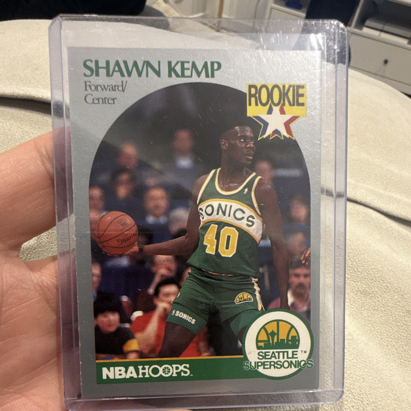 Shawn Kemp Rookie 1990 NBA Hoops #279 Seattle Supersonics Basketball Card0