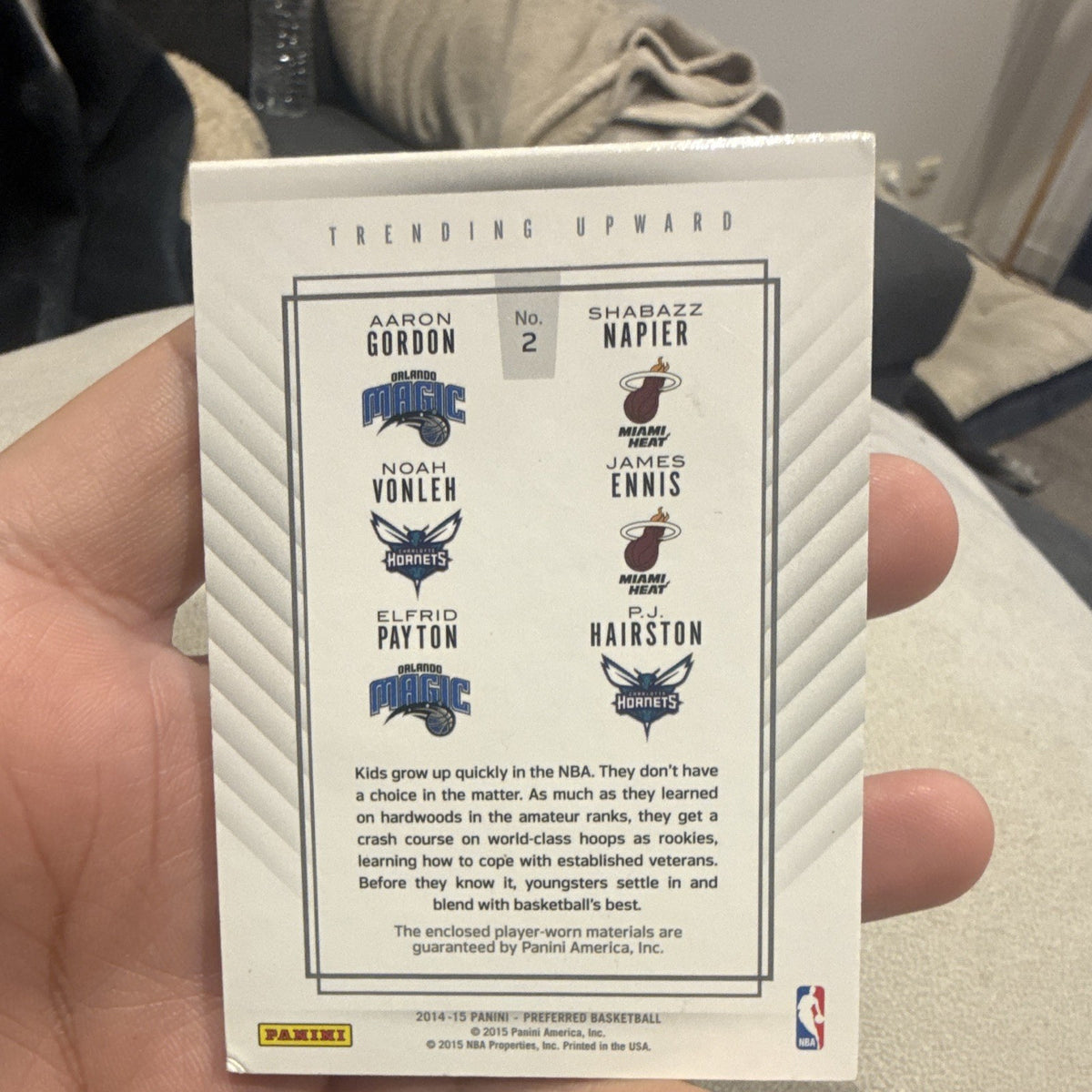 Panini Preferred Trending Upward #2 20/25 Aaron Gordon Shabazz Napier1