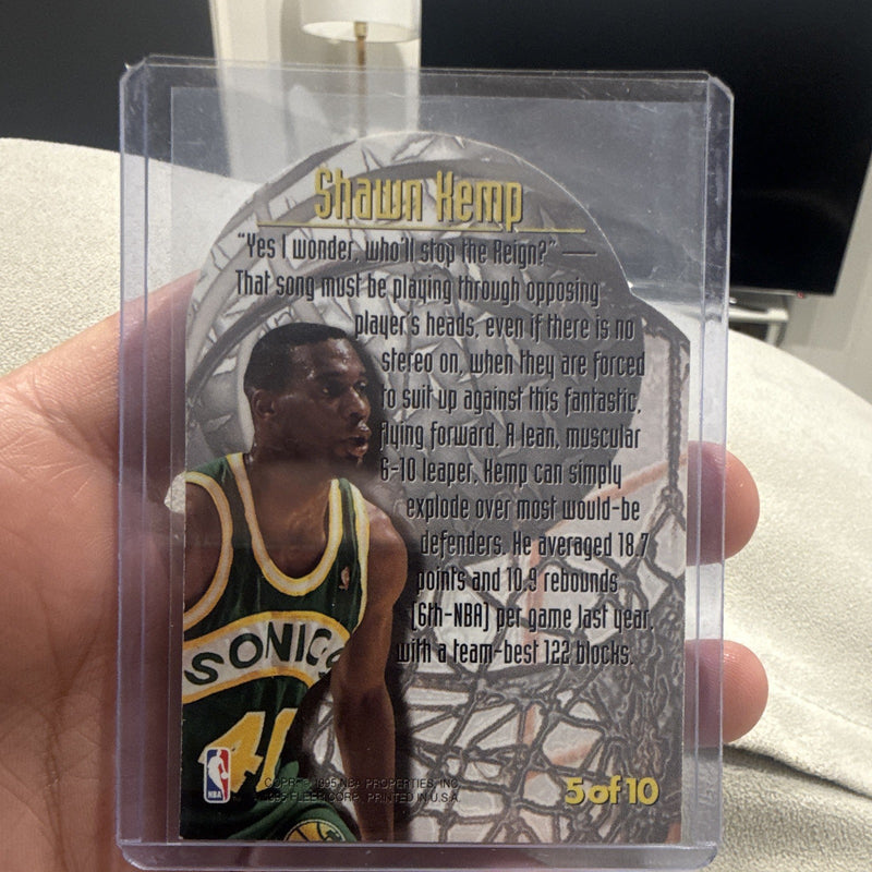 Fleer 1994 95 Fleer Metal Shawn Kemp Insert Seattle SuperSonics NBA1