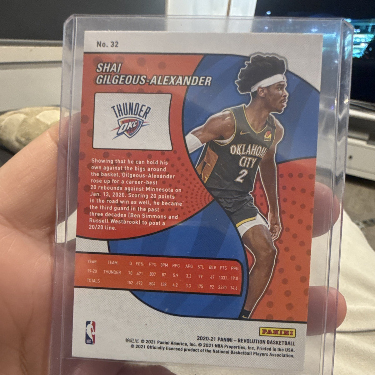 Panini Revolution 2020 21 Shai Gilgeous Alexander OKC Thunder #32 Insert1