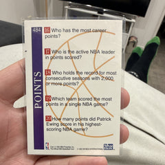 SkyBox NBA Hoops Trivia Insert Patrick Ewing New York Knicks 1993 #4841