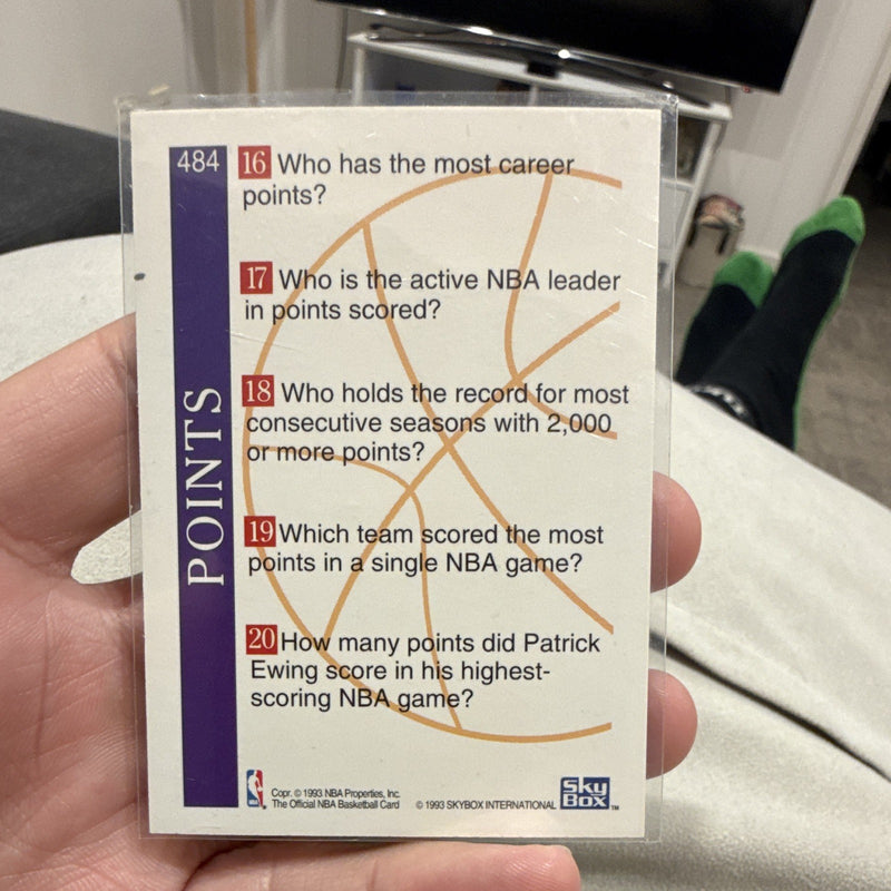 SkyBox NBA Hoops Trivia Insert Patrick Ewing New York Knicks 1993 #4841
