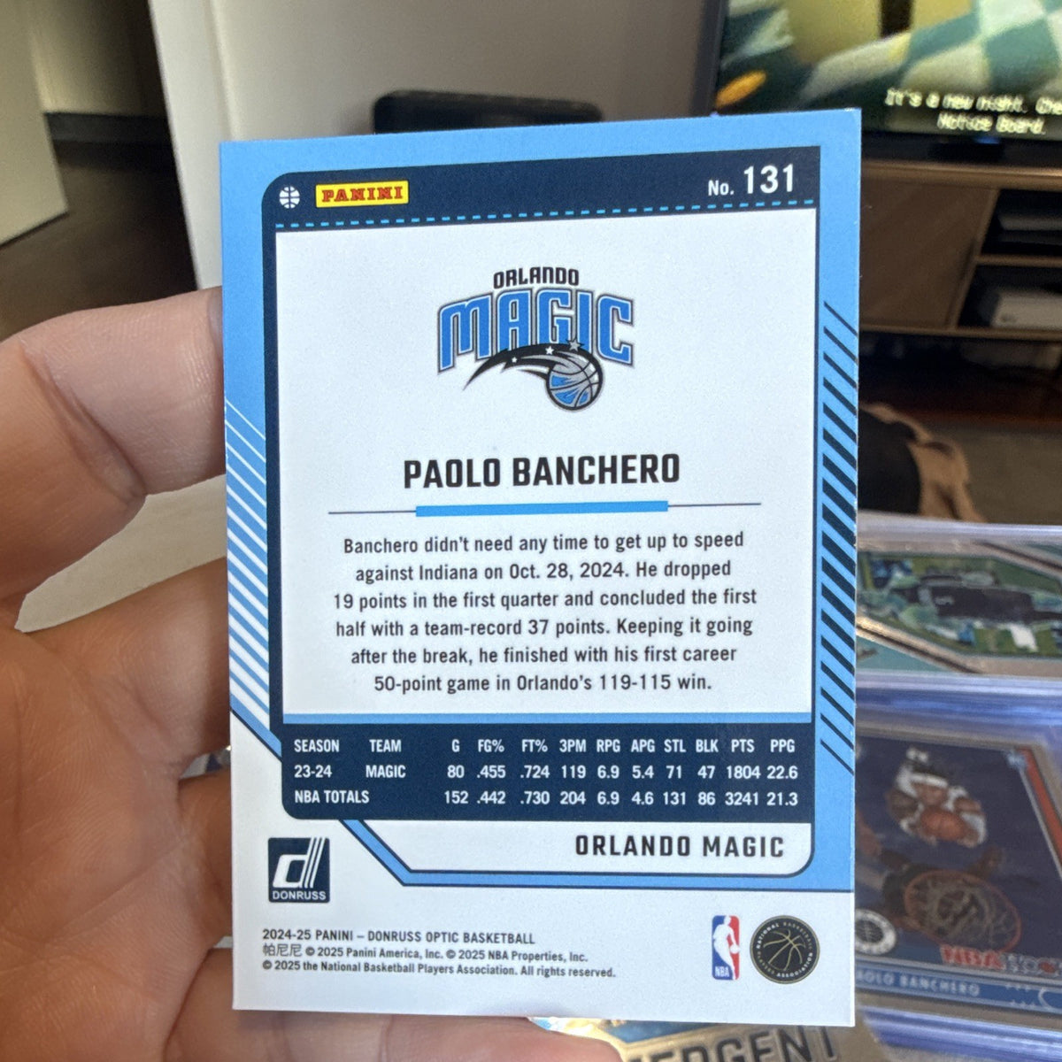 Panini Donruss Optic 2024 25 Paolo Banchero Orlando Magic 1311