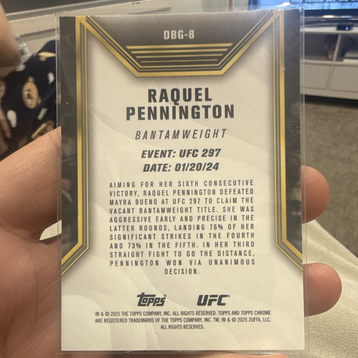 Topps Chrome UFC Raquel Pennington Dare to be Great DBG 8 2025 UFC 2971