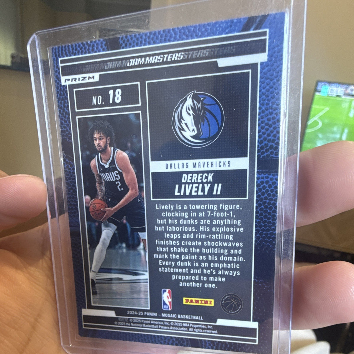 Panini Mosaic 2024 25 Jam Masters Prizm No.18 Dereck Lively II Mavericks1