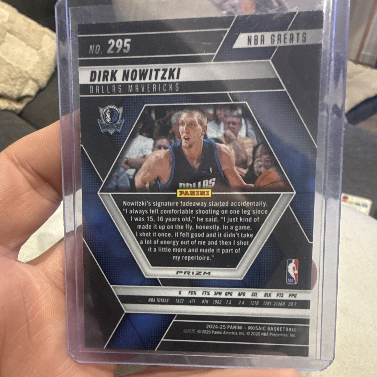 Panini Mosaic 2024 25 NBA Greats Insert Dirk Nowitzki Mavericks #2951