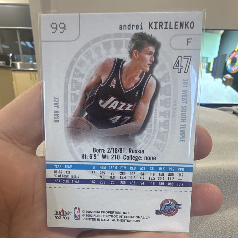 Andrei Kirilenko Ticket to the Game Fleer Authentix 2002 03 99 Utah Jazz1